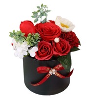 Nouveau savon fait à la main créatif bricolage haute qualité cylindre affichage Rose fleur fête des mères saint valentin cadeau ensemble avec carte