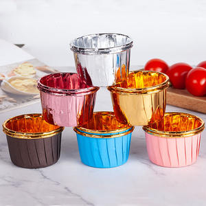 3oz addensato oro argento pellicola gocciolante rotolo resistente al calore torta tazza di carta Muffin portabicchieri Cupcake al forno - Product Image 1
