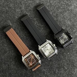 Montre pour homme, montre à quartz avec chiffres arabes, montre carrée en alliage pour homme, boucle magnétique, bracelet en silicone, montre pour homme SABR - Product Image 4