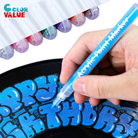 Marqueurs de peinture acrylique multicolores à écriture fluide, marqueurs personnalisés, pour toile, pierre, marqueurs acryliques de qualité artistique