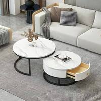 Table basse de style nordique haut de gamme, luxe léger, tendance, pour salon domestique, petit appartement, simple et circulaire