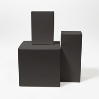 Boîtes en carton auto-érectables recyclables noires avec fermeture magnétique pour emballage cosmétique, personnalisables, faux cils UV 2 mm