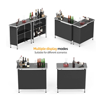 Ensemble de table de bar portable à double barre - Station de bar mobile pour événements - Comprend une valise de transport