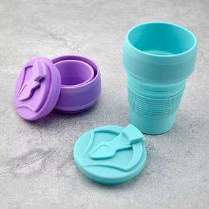 Mug de voyage en silicone rétractable et pliable de 350 ml pour activités de plein air – Vaisselle en silicone pratique pour la vente en gros - Product Image 4