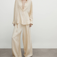 2024 nouveaux pantalons à jambes larges pour femmes pantalons en lin plissés peuvent être personnalisés couleur Haute Couture pantalons droits pour femmes