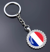 Llavero con la Bandera de Egipto con un Diseño de Flor Adornada con Pedrería, Adecuado como Colgante para Bolsos, Accesorio de Cristal