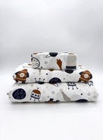 Ensemble de literie en polyester imprimé floral 6 pièces, taille King Queen, avec draps et taies d'oreiller pour chambre à coucher