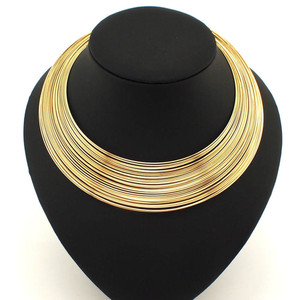 Conjunto <span class=keywords><strong>de</strong></span> Joyería India <span class=keywords><strong>de</strong></span> Moda: Collares <span class=keywords><strong>de</strong></span> Alambre Metálico, Gargantillas y Brazaletes para Mujer, Regalo para Vestido, Accesorios Nupciales - Product Image 5