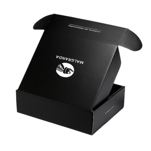 Giấy gợn sóng Matte Đen sóng các tông giấy bao bì bưu phẩm vận chuyển hộp với biểu tượng tùy chỉnh cho doanh nghiệp nhỏ - Product Image 1