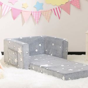 Fauteuil 2-en-1 en mousse douce et rembourrée, conçu spécialement pour les enfants, qui s'illumine dans le noir, idéal pour la lecture, la détente ou les câlins - Product Image 2
