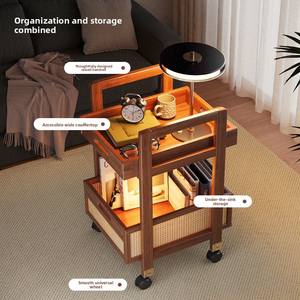 รถเข็นโซฟาข้างโต๊ะสำหรับร้านกาแฟ ร้านหนังสือ ขายดี พร้อมชั้นวางของหลายชั้นสำหรับเก็บขนมในร้านอาหาร - Product Image 4