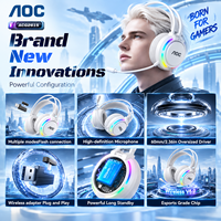 Casque de jeu sans fil AOC avec microphone, éclairage RGB, écouteurs stéréo pour PC Gaming, pour les joueurs d'e-sport, vente en gros