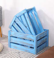 Ensemble de boîtes de rangement en bois faites à la main pour fruits et légumes, style ferme, écologiques, vente en gros