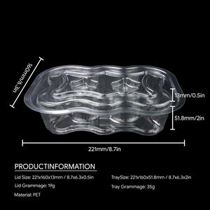 ฝาครอบถาดพลาสติก PET ใสแบบกำหนดเองสำหรับขนมทรัฟเฟิล ถาดใส่เค้กพลาสติกแบบกำหนดเอง - Product Image 4