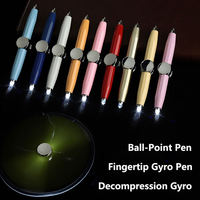 Benutzer definierte leuchtende Stress abbau Angst Mini Zappeln Spinner Multi funcional Metall Kugelschreiber mit LED-Leuchten