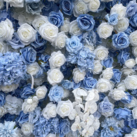 Fleurs artificielles en soie de haute qualité IFG, bleu bébé et blanc, mur moderne, écologiques, faites à la main, toile de fond de mariage