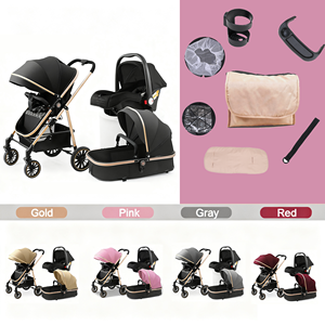 <strong>Newborn</strong> Foldable Deluxe Compact Baby Stroller with Stainless Steel Frame-Travel System Portable &amp; <strong>Car</strong> Compatible for New Parents - Product Image 3