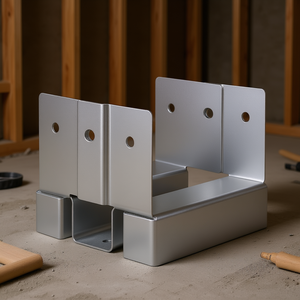 Support de poteau 4x4, 3,53x3,56 pouces, ancrage en béton pour usage intérieur, acier poli - Product Image 2