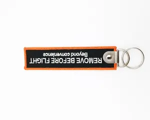 Custom Nylon Fabric Hand Wrist Wristlet Key Chain Keychain Holder Lanyard Strap Woven embroidered keychain