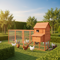 Grand poulailler en bois avec enclos pour poulets