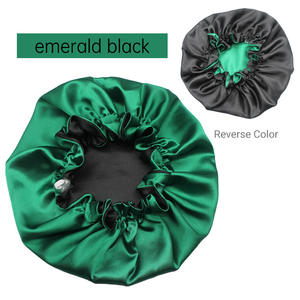 Bonet Tidur Malam Besar, Dapat Disesuaikan, Elastis, Dua Lapis, Bolak-Balik, Bahan Sutra Satin untuk Tidur - Product Image 5