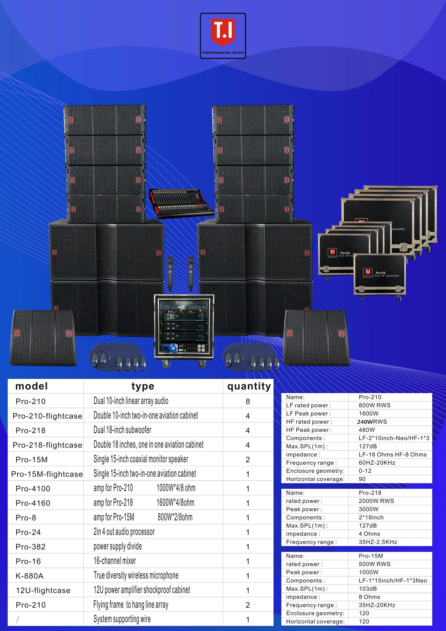 Hochwertige passive Konzertbühne Audio-Sound-Ausrüstung Dual 10-Zoll-Zwei-Wege-Line-Array-Systemlautsprecher