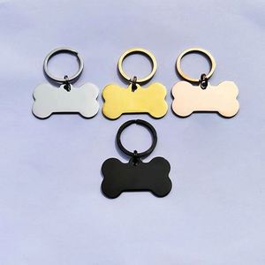 Personalize Engraving LOGO Blank Metal Bone Shape Dog Pet <b>ID</b> Name <b>Tags</b> with Key Ring - Product Image 6
