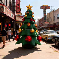 Arbre de Noël gonflable géant publicitaire avec souffleur d'air, arbre de Noël avec ballon étoile à vendre