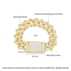 LUOTEEMI Fashion High Luxury Hip Hop a maglie cubiche a maglie cubiche Zirconia da uomo gioielli di moda <span class=keywords><strong>bracciale</strong></span> - Product Image 2