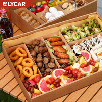 Boîtes à pique-nique jetables personnalisées avec fenêtre pour camping, thé de l'après-midi, desserts, gâteaux, sushis, salades, nouilles, confiseries, gelées, repas légers - Logo