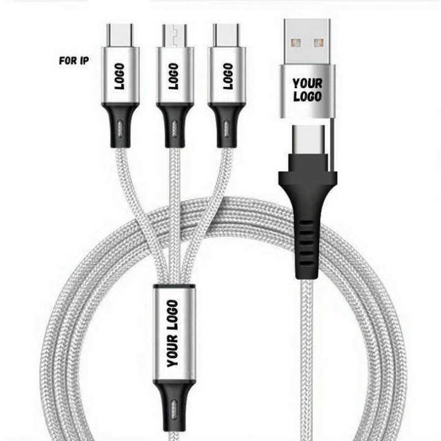 Popular Gift Product 5-in-1 Multi Charging Cable Universal Nylon Braided Multiple USB Charger 4 Colors 1.2Meter/4Feet