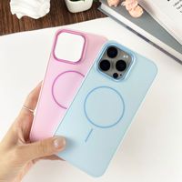 Casing Pelindung Kristal AG Halus Berlapis Magnetik dengan Tekstur Kulit, Kompatibel untuk 16 Pro