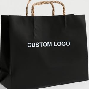 Bolsas de Compra de Papel Kraft con Logotipo Personalizado, Asas de Papel Reciclado Blanco, Negro y Marrón para Promoción de Ropa y Exposiciones - Product Image 2