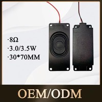 Altavoz Rectangular 3070 de 4 Ohmios y 3W, IP67 Impermeable, con Orificios para Tornillos, para Máquinas de Publicidad y Equipos Todo en Uno