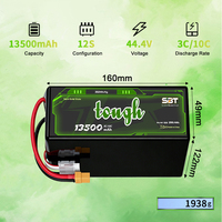Самостоятельно разработанная твердотельная батарея Stability 12S 44.4V 13500mAh 13.5Ah 5C с высокой плотностью энергии 350Wh/Kg для промышленных дронов-курьеров