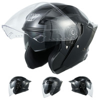 Casque de collision modulaire ABS bleu populaire pour adultes demi-visage ouvert garde-tête de moto directement de l'usine
