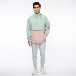 Chaqueta Cortavientos de Lona Tejida para Hombre, con Logotipo Personalizado al por Mayor, Estilo Vintage Ligero con Capucha, Múltiples Posiciones para Logotipo - Product Image 1