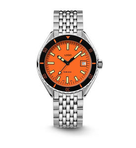 Reloj mecánico automático para hombre de 42mm, reloj de pulsera de acero inoxidable, esfera naranja, cristal de zafiro, resistente al agua hasta 20bar - Product Image 1
