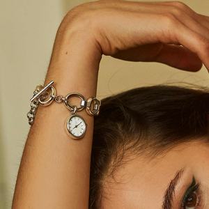 Reloj de Anillo de Cuarzo de Acero Inoxidable para Mujer, Chapado en Oro de 18K, Joyería de Moda, Set de Regalo para Dama, Venta Caliente - Product Image 6