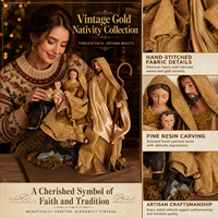 Vente en gros d'artisanat en résine fait main, figurine de chameau de la Sainte Famille, sculpture en tissu, personnage de film télévisé, cadeau de Noël
