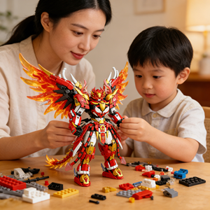 نموذج روبوت بلاستيكي على الطراز الصيني، لعبة تجميع وبناء DIY هدية للأولاد والبنات - Product Image 3