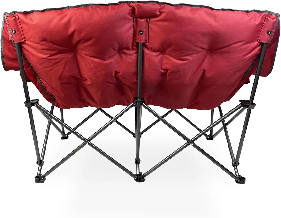 Doppelbreiter Klappsessel, überdimensioniertes gepolstertes Outdoor-Sofa, leichter Camping-Liebessessel mit Bechhalter und Tragetasche