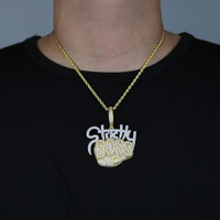 Collier pour homme avec pendentif lettre de style nouveau, entièrement pavé de diamants, chaîne en bambou, en cuivre, pour le commerce extérieur AliExpress