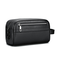 Sac à main vintage en cuir PU pour homme, grande capacité, étanche, pochette de toilette, organisateur, avec cadenas à combinaison, pour affaires
