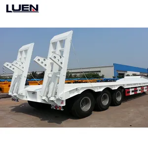 LUEN産業車両3アクスル80トン拡張可能なローボーイローダーローベッドトラックセミトレーラーアフリカ用
