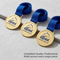 Médaille commémorative en alliage de zinc plaqué or avec logo personnalisé, médaille pour récompenses d'entreprise et promotion de marque, médaille de récompense commerciale