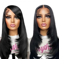 Perruque en cheveux humains 13x4 HD Lace Glueless Fluffy, perruque sans colle, lace front, pour femmes blanches