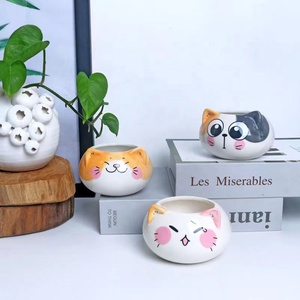 Fábrica al por mayor lindo gato Animal en <span class=keywords><strong>forma</strong></span> <span class=keywords><strong>de</strong></span> <span class=keywords><strong>macetas</strong></span> <span class=keywords><strong>de</strong></span> cerámica esmaltada Mini <span class=keywords><strong>macetas</strong></span> suculentas para el hogar vacaciones decoración <span class=keywords><strong>de</strong></span> Año Nuevo - Product Image 4