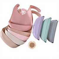 Bavoir en silicone pour bébé, imperméable, jetable, grande taille, couleur unie, serviette anti-salive pour enfants