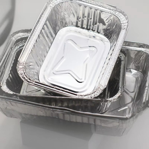 10 20 50 PCS Food Grade Disposable <b>Small</b> Aluminum Foil Food <b>Containers</b> Rectangle Aluminium Foil Baking Pan/Trays with Lids - Product Image 4